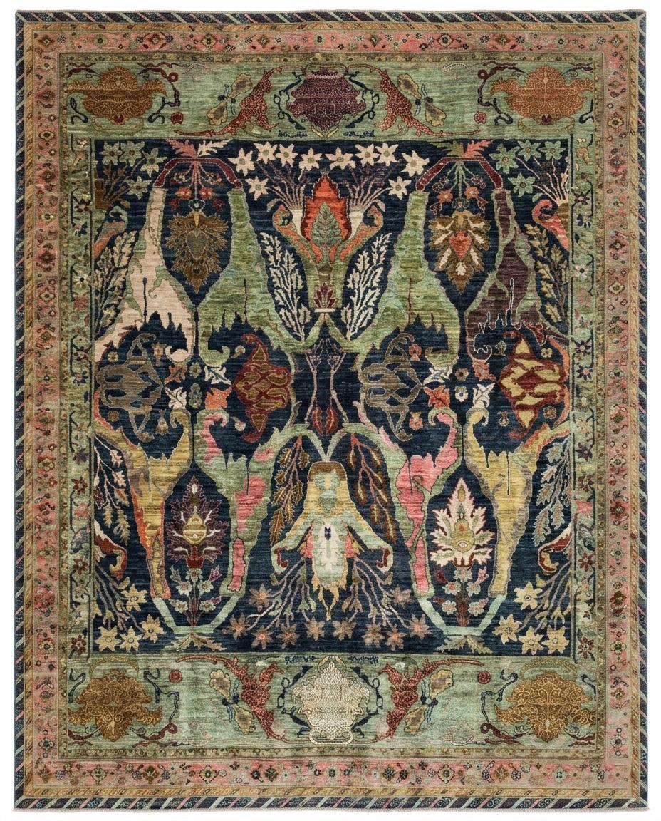 Crimson Field — hand-knotted, made to order